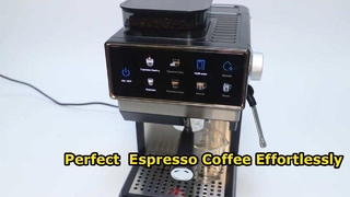 Kommerzielle Espressomaschine mit eingebautem Mahlwerk | 20 Bar Hochdruck für Café
