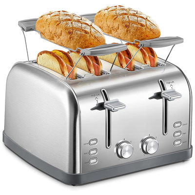 Anbolife XXL 4 Scheiben Toaster elektrisches Logo tragbares Toaster kommerzielles Brot Edelstahl Toaster mit 7 Schattierung