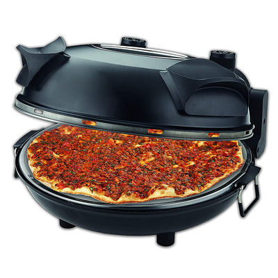 Pizzahersteller Einstellbarer Temperaturregler mit sichtbarem Fenster Spezialstein &amp; Backpfanne Elektrischer Pizzaofen