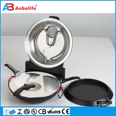 Neues Design mit nichtklebender Beschichtung Gusseisen-Pizza-Pfanne mit bunter Multifunktions-Runde-Pizza-Pfanne aus Edelstahl-Pizza-Stein
