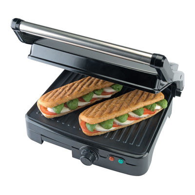 Edelstahl Elektrogrill Sandwichpress Panini Grill mit Schrägvorrichtung