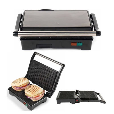 Panini Press Sandwich-Macher Nonstick Oberfläche Doppelheizung Edelstahl Frühstücksmaschine Kontakt Grill Käse Ei Speck Steak