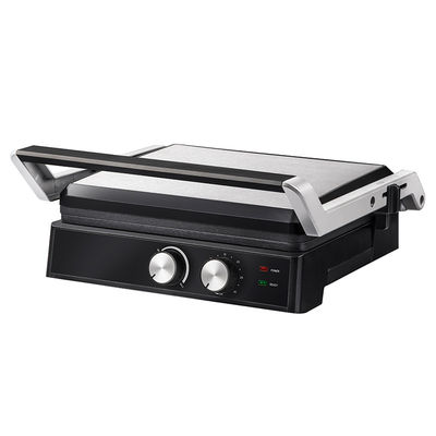 4 Scheiben Elektrischer Grill mit abnehmbaren Tellern Waffelmacher Sandwich Panini Press Kontaktgrill 2200W austauschbare Teller