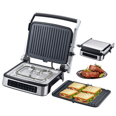 Abnehmbare Platte BBQ Panini Press Grill Grill Rauchfreier Innengrill LED-Touchscreen Digitale Kontaktgrill