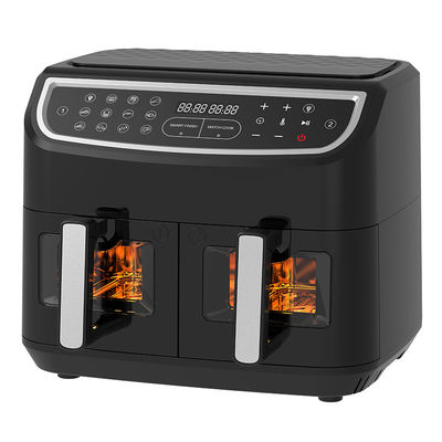 4.5L Dual Air Fryer mit 2 Körben Durch Glasfenster sehen SYNC Kochen Twin Drawer