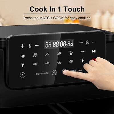 Ölfreier Dual Zone Air Fryer 9L Groß für Familie mit 2 Schubladen 10 Vorgaben 2400W Low Fat