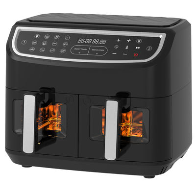 2400W 9L Dual Air Fryer mit transparenten Fenster 12 Kochvorinstellung