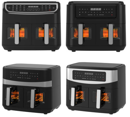 2400W 9L Dual Air Fryer mit transparenten Fenster 12 Kochvorinstellung