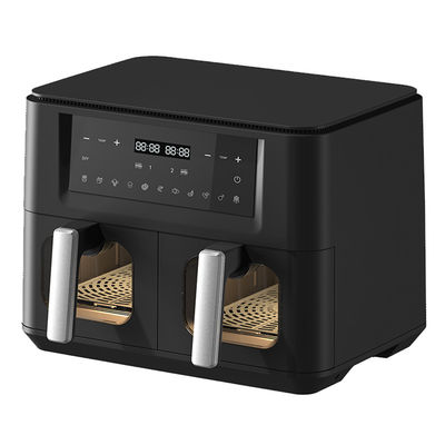 9L 2000W Smart Air Fryer Digitaler Doppelkorb mit sichtbarem Fenster