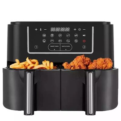 9L 2000W Smart Air Fryer Digitaler Doppelkorb mit sichtbarem Fenster