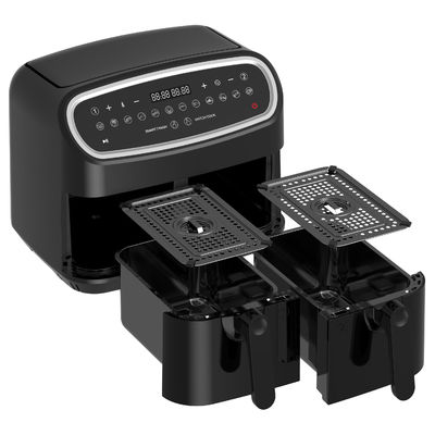 9L 2000W Smart Air Fryer Digitaler Doppelkorb mit sichtbarem Fenster