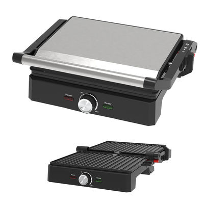 4 Scheiben Indoor BBQ Panini Elektrische Presse Grill mit Temperatur und Zeit Knopf Steuerung