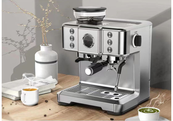 20 Bar Italian Express Espresso Maschine gebürstetes Edelstahlgehäuse