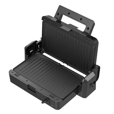 1200W Trennbarer Kontaktgrill 3 Platten 105 180 Grad offene Temperatur Einstellknopf Elektrisch PTFE Nichtklebend Für Haushaltsgrill