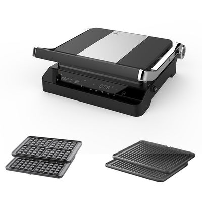 2000W elektrische digitale Kontaktgrill Anzeige Einstellbare Temperaturregelung Knob Timer Öffnen 105 180 Grad mit PTFE