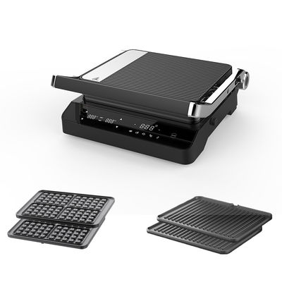 2000W elektrische digitale Kontaktgrill Anzeige Einstellbare Temperaturregelung Knob Timer Öffnen 105 180 Grad mit PTFE