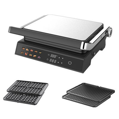 2000W elektrische digitale Kontaktgrill Anzeige Einstellbare Temperaturregelung Knob Timer Öffnen 105 180 Grad mit PTFE