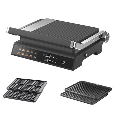 2000W elektrische digitale Kontaktgrill Anzeige Einstellbare Temperaturregelung Knob Timer Öffnen 105 180 Grad mit PTFE