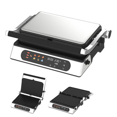 2000 Watt elektrische digitale Großkontakt-Grill ohne Rauch Grill Hausgerät zum Kochen Trennbarer 4/6 Scheiben Panini Maker