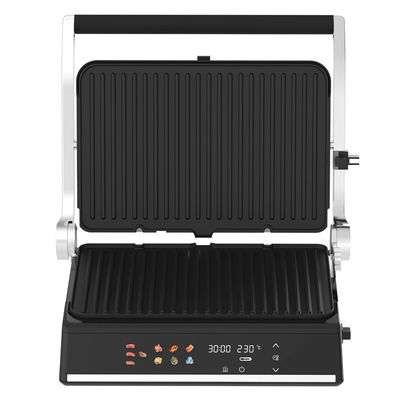 Elektrische digitale Berührung BBQ Rauchloser Grill Heimkochgerät Trennbarer 6-Scheiben-Panini-Maker mit Sonde-Detektor