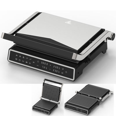 Elektrische digitale Berührung BBQ Rauchloser Grill Heimkochgerät Trennbarer 6-Scheiben-Panini-Maker mit Sonde-Detektor