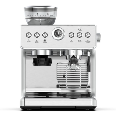 ANBOLIFE 2-in-1 Espresso Kaffeemaschine mit eingebautem Mahlwerk 2800W