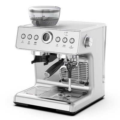 ANBOLIFE 2-in-1 Espresso Kaffeemaschine mit eingebautem Mahlwerk 2800W