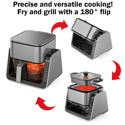 Anbolife 4L Digital Air Fryer mit 1,3L Grillpan 1500W