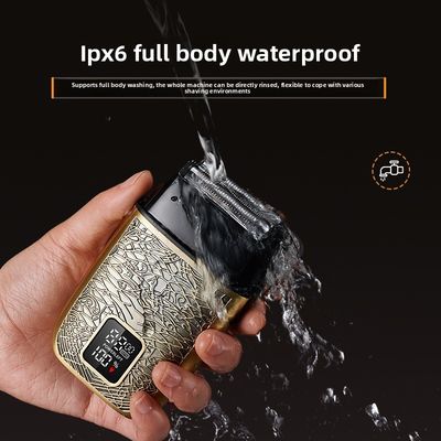 Professionelle elektrische Rasierer für Männer mit 500 mAh Akku, Edelstahlklingen und Ganzkörperwasch