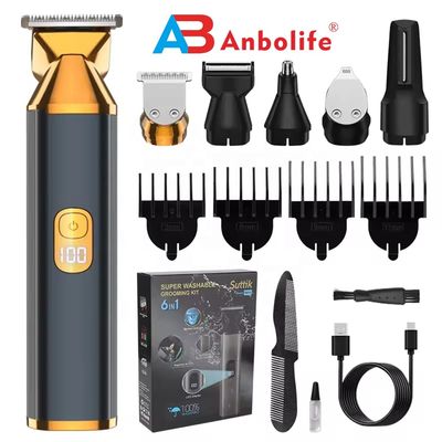 6-in-1 Multifunktions-Elektrorasierer mit IPX7 Wasserdichtigkeit und 1,5 Stunden Ladezeit für die Herrenpflege