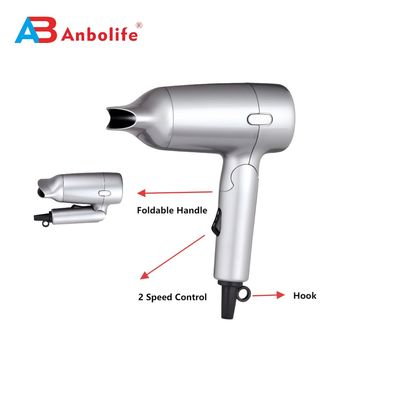 ANBOLIFE Professional 1200W Faltbarer Haartrockner mit 2 Geschwindigkeitsstufen und Hochgeschwindigkeits-DC-Motor für schnelles Trocknen
