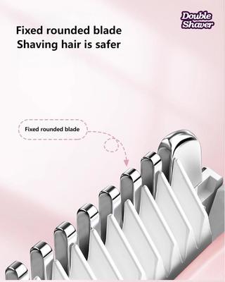 2-in-1 Elektrischer Rasierer für Damen mit 90 Minuten Arbeitszeit und 400mAh Akku - Ganzkörper-Doppelkopf-Trimmer
