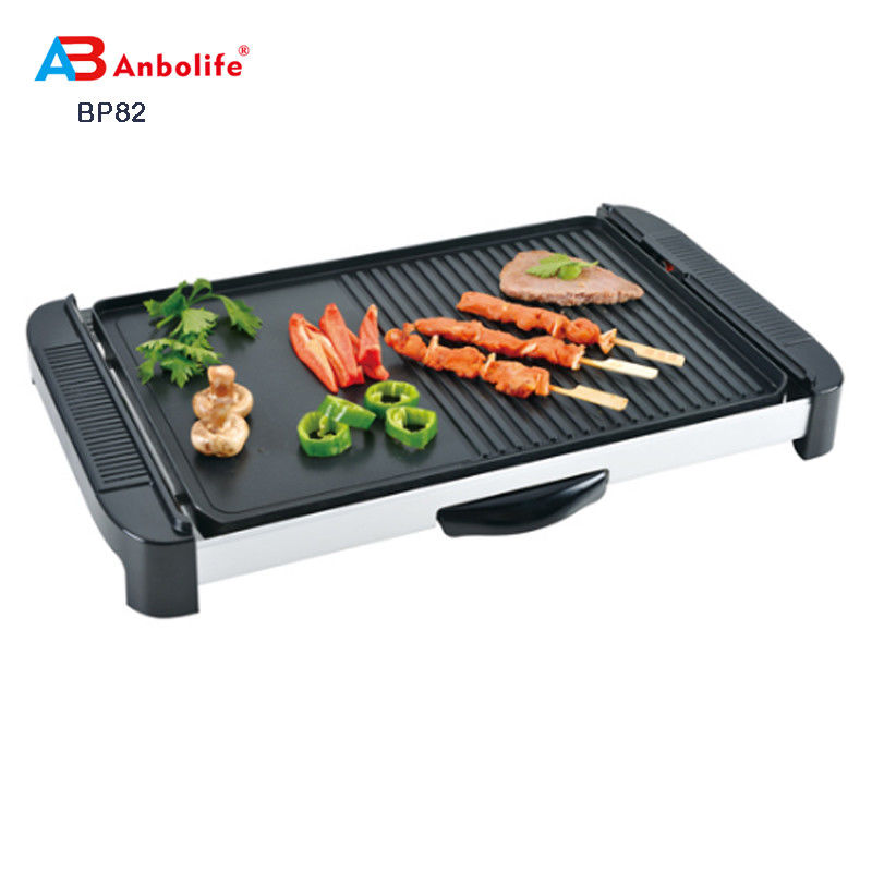 Anbo Mehrfunktionsrunder elektrischer Pizzaofen mit Keramikbeschichtung elektrischer Grill/elektrischer Grill/Grillplatte mit Abdeckung