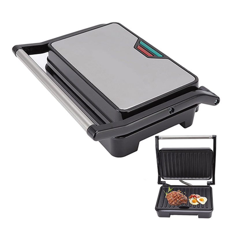 Panini Press Sandwich-Macher Nonstick Oberfläche Doppelheizung Edelstahl Frühstücksmaschine Kontakt Grill Käse Ei Speck Steak
