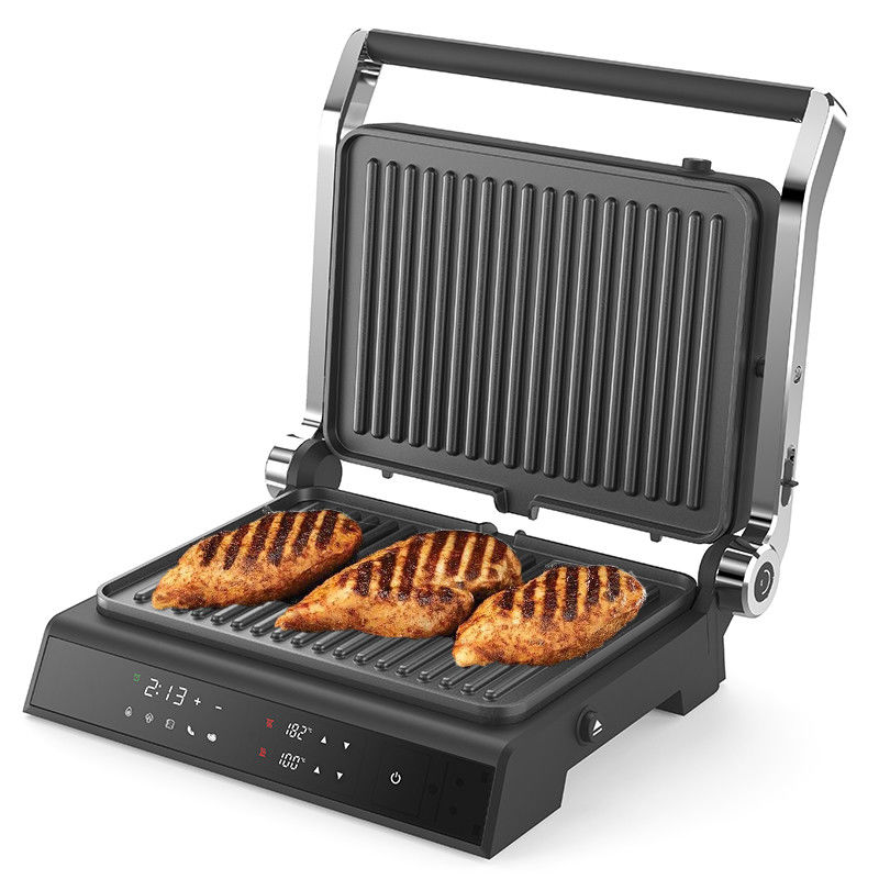 Abnehmbare Platte BBQ Panini Press Grill Grill Rauchfreier Innengrill LED-Touchscreen Digitale Kontaktgrill
